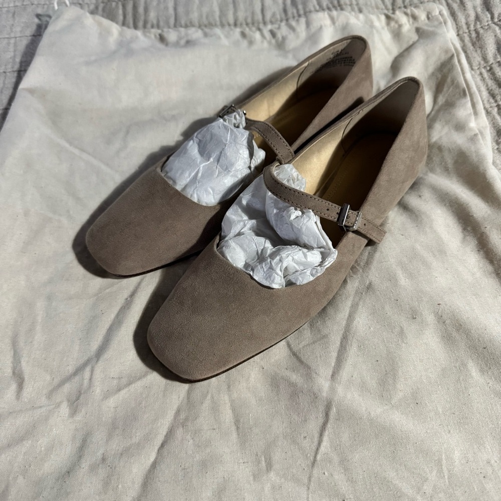 H&M Suede-Look Mary Jane Flats – Taupe – EU 37 / US 6 (Fit More Like 6.5–7) - Picture 7 of 7